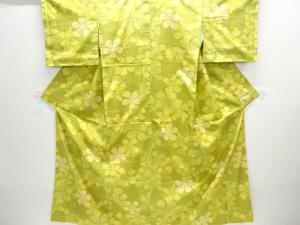 未使用品　花模様織り出し手織り紬着物